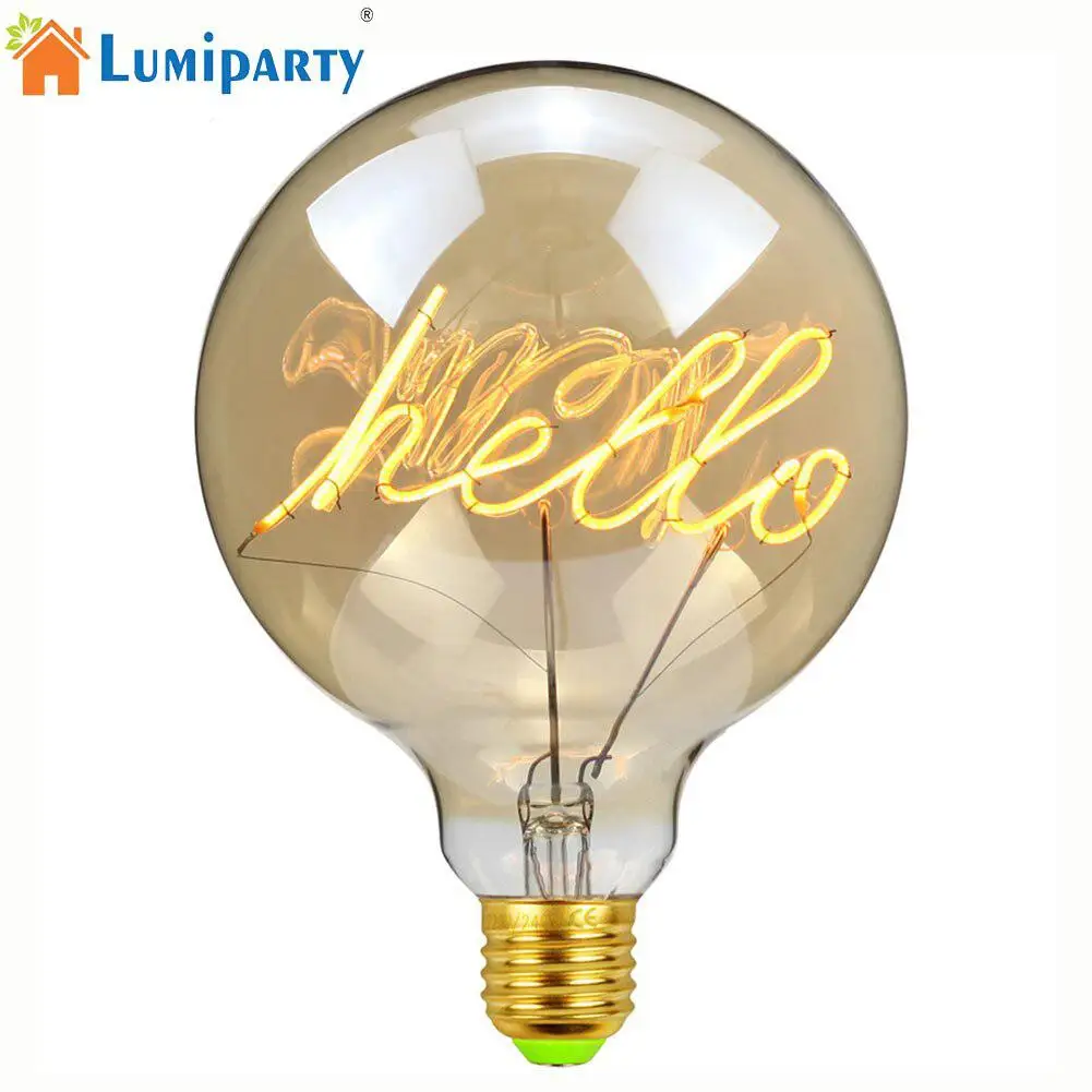 LumiParty G125LED Bulb HELLO Soft Spiral Filament 220V 4W E27 Vintage Lamp for Bar Coffee Restaurant Xmas Party Decoration | Лампы и