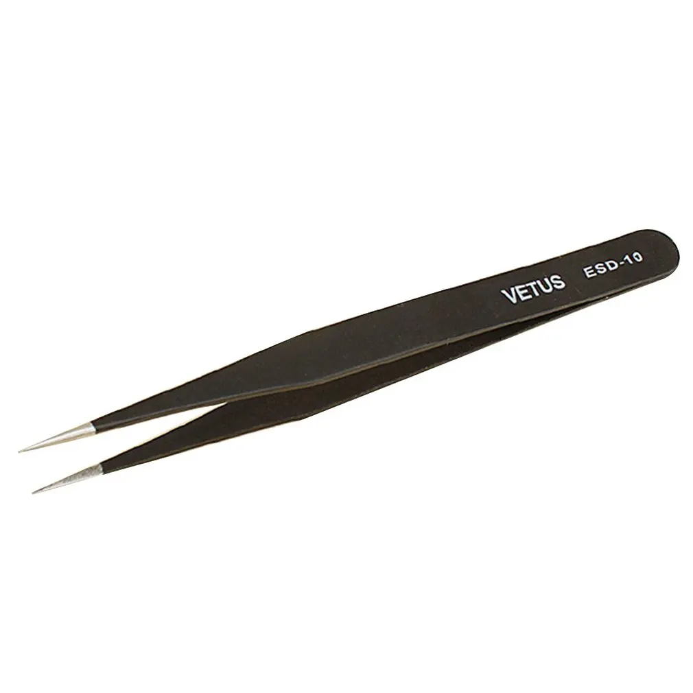

Tweezers Precision ESD Anti-Static Stainless Steel Tweezers Kit with Bag for Electronics Jewelry-Making Laboratory Work
