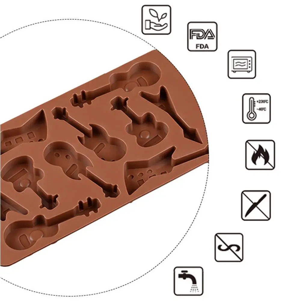 Силиконовая форма для торта, форма для гитары, инструменты для выпечки без деформации после многократного использования для муссов и десертов, желе