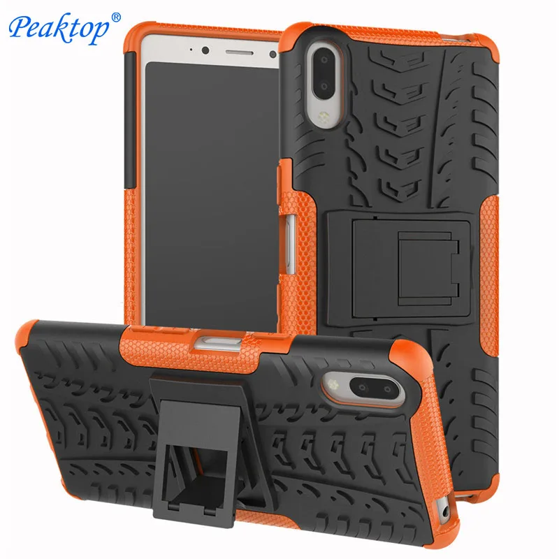 

Peaktop For Phone Cases Sony Xperia L3 Cover Anti Slip Matte Soft TPU Hard Hybrid Armor Protective For Sony L3 with stand L 3