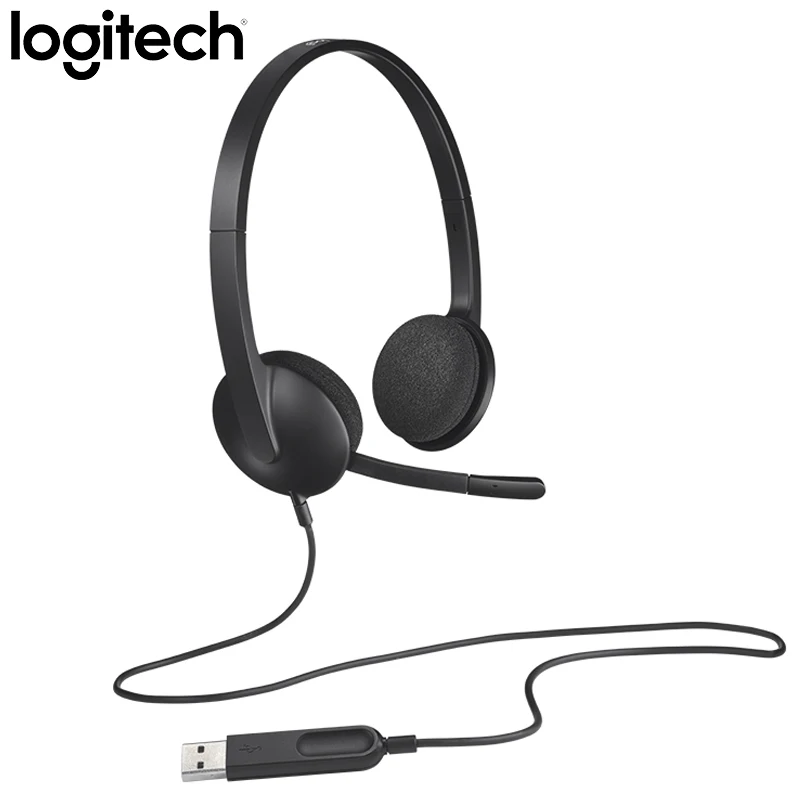 Компьютерные игровые USB наушники logitech H340 с разъемом USB, разработанная цифровая Аудио гарнитура для офисного использования практически для систем