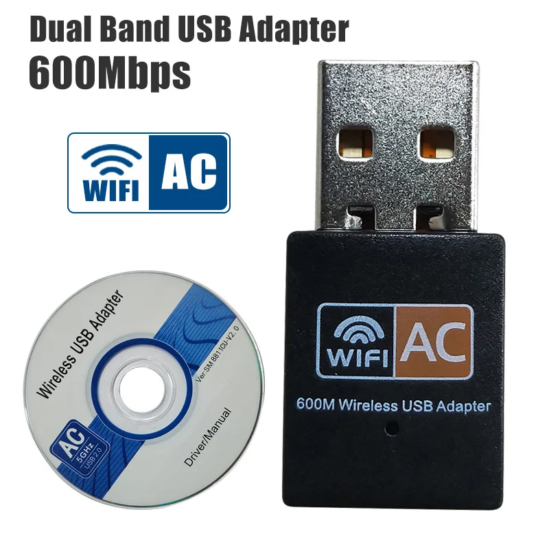 Беспроводной внешний ethernet 802.11ac ноутбук usb 2,4g 5g Настольный wifi адаптер antena dongle lan Wi-Fi карта longo alcance - Цвет: blue