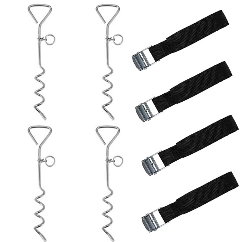 

Spiral Tie Out Tether Steel Metal Screw Stake Heavy Duty Corkscrew for Camping Garden Ground Cable Leash