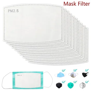 

20-100PCS 5-layer PM2.5 Mask Filter Paper Anti Haze Mouth Face Mask Filter Anti-fog Dust Mask Filter Protective Pad