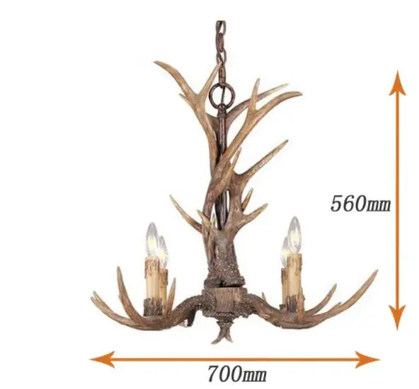 Европейская страна 4 головки коричневая столовая рога люстры светильники подвесные светильники Потолочные светильники освещение, E14 110-240 В - Цвет абажура: A