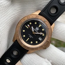 

Bronze Dive Watch For Men STEELDIVE SD1966S Pig Beak Card Lock Device Bezel Copper Pointer Watch Pot Lid Bubble Mirror Sapphire