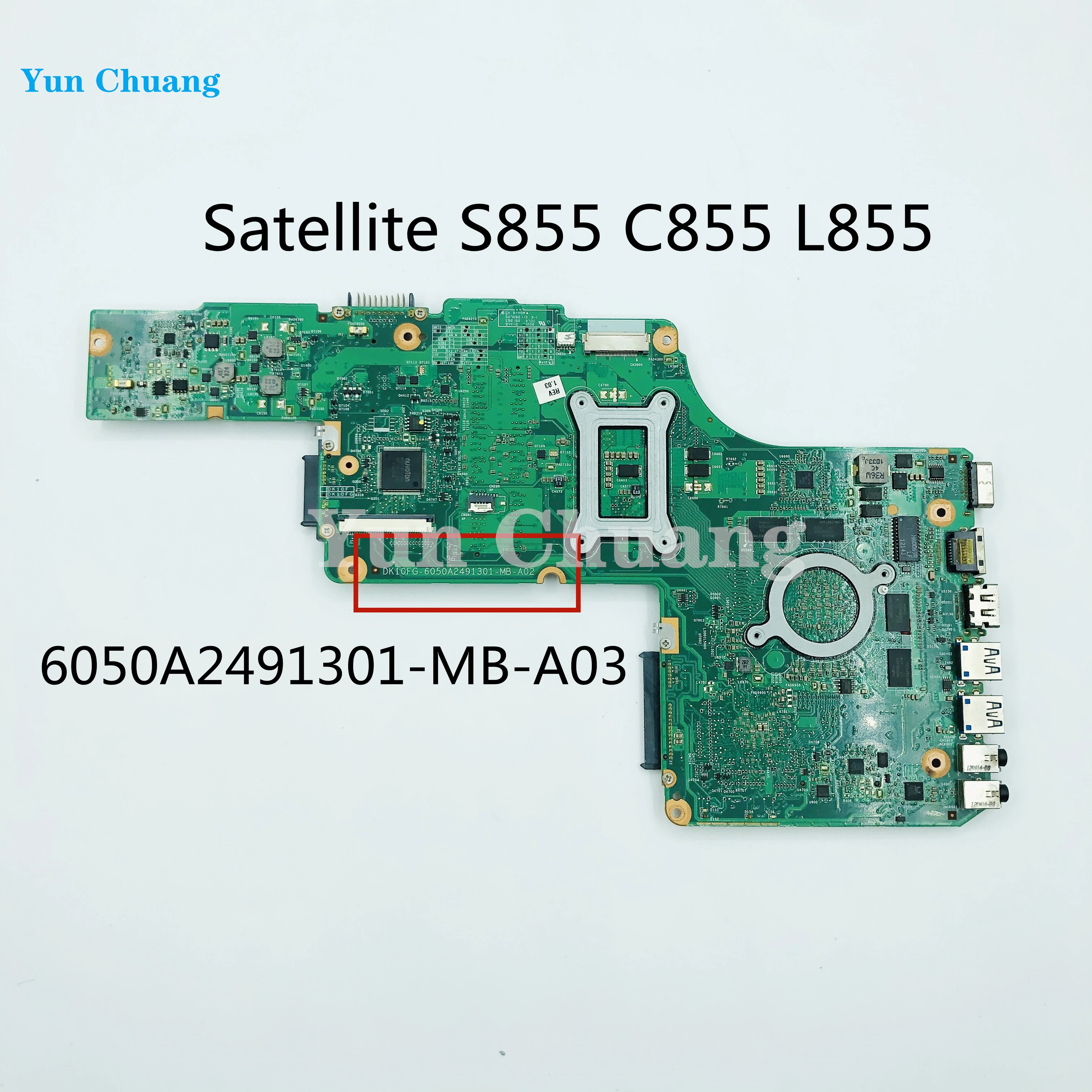 V000275060 DK10FG-6050A2491301-MB-A03 Main board For toshiba Satellite S855  C855 L855 L850 laptop motherboard HD 7670M GPU HM76