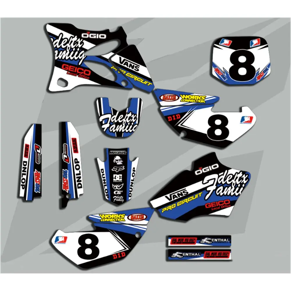 

for YAMAHA YZ85 YZ 85 2002-2012 New Full Graphics Decals Stickers Custom Number Name Glossy Bright Stickers Waterproof