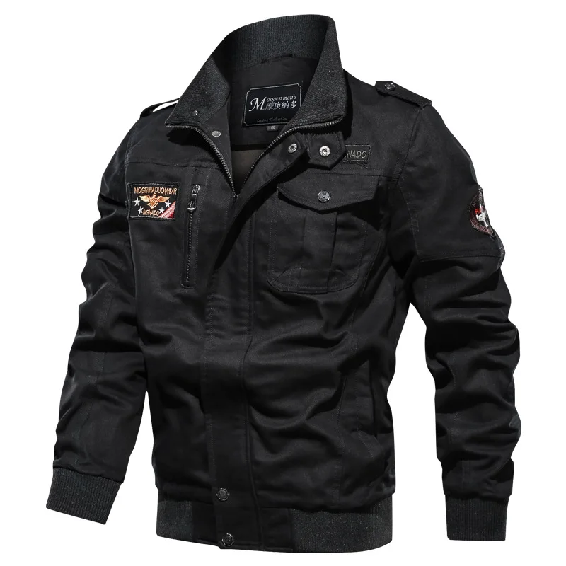 The new Fashion autumn Winter washed retro locomotive leather jacket large size loose casual multi-pocket leather jacket