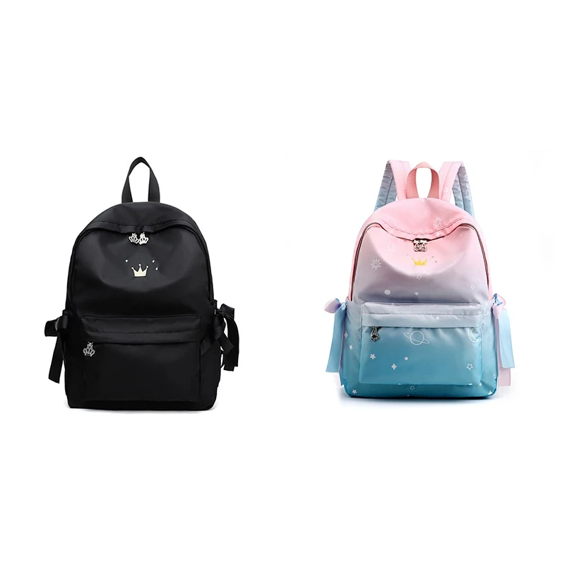 Школьный рюкзак для девочек, школьные сумки, розовые школьные сумки, Детская сумка для книг, легкий рюкзак с принтом, женский черный