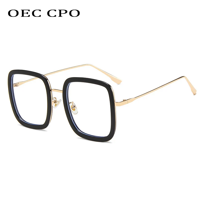 

OEC CPO Transparent Square Glasses Women Brand Design Fashion Optical Glasses Frames Ladies Men Computer Goggles sunglass