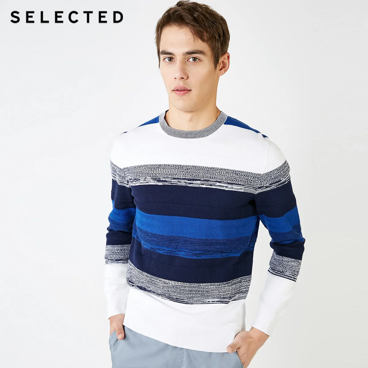 Ceny Wybrane męskie różne kolory wzór sweter z dzianiny 100% bawełniany sweter ubrania C | 419124543