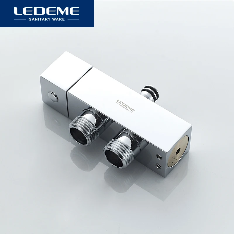 LEDEME Bath Shower Faucet Set Wall Mounted Shower Faucets Bathroom Faucet Bathtub Faucets Waterfall Mixer Tap Set Torneira L2416