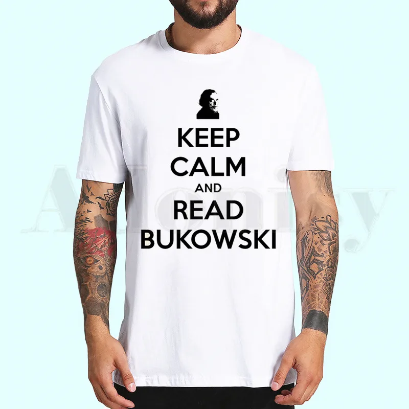 Мужская Винтажная футболка с коротким рукавом Charles Bukowski| |