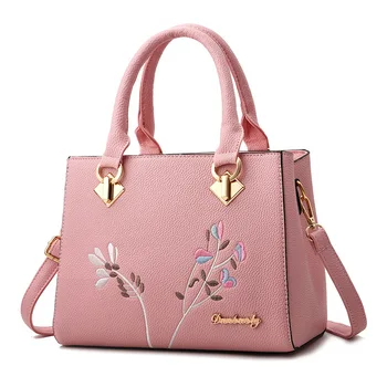 

Fashion Wild Strap Shoulder Bag Embroidery Messenger Bags Women Leather Handbags Bags For Women 2019 Ladies Messenger