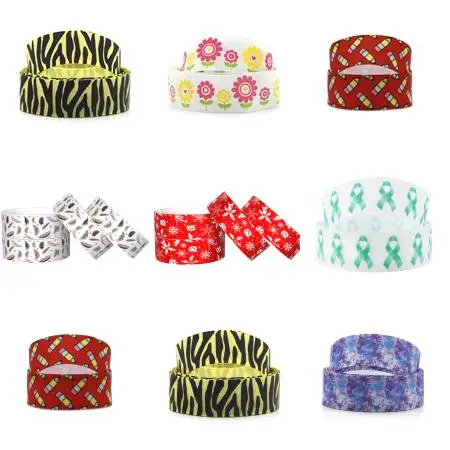 Christmas Flower Grosgrain Ribbon Fabric DIY Wrapping/Party/Hair Bow Decoration Art Sewing Material,5Yc11160