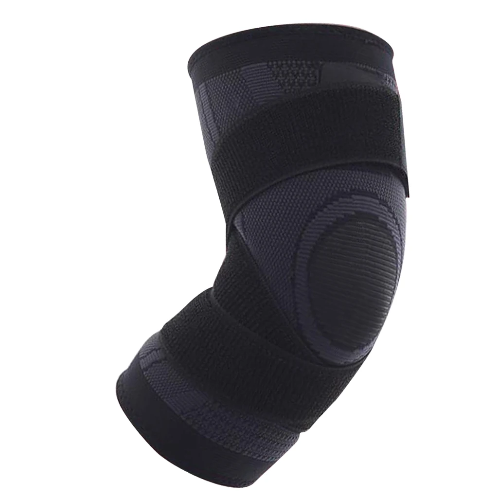 PC 3D Weaving Compression Breathable Knee Sleeve with Adjustable Strap Knee Support for Sports, Running, Basketball Protector