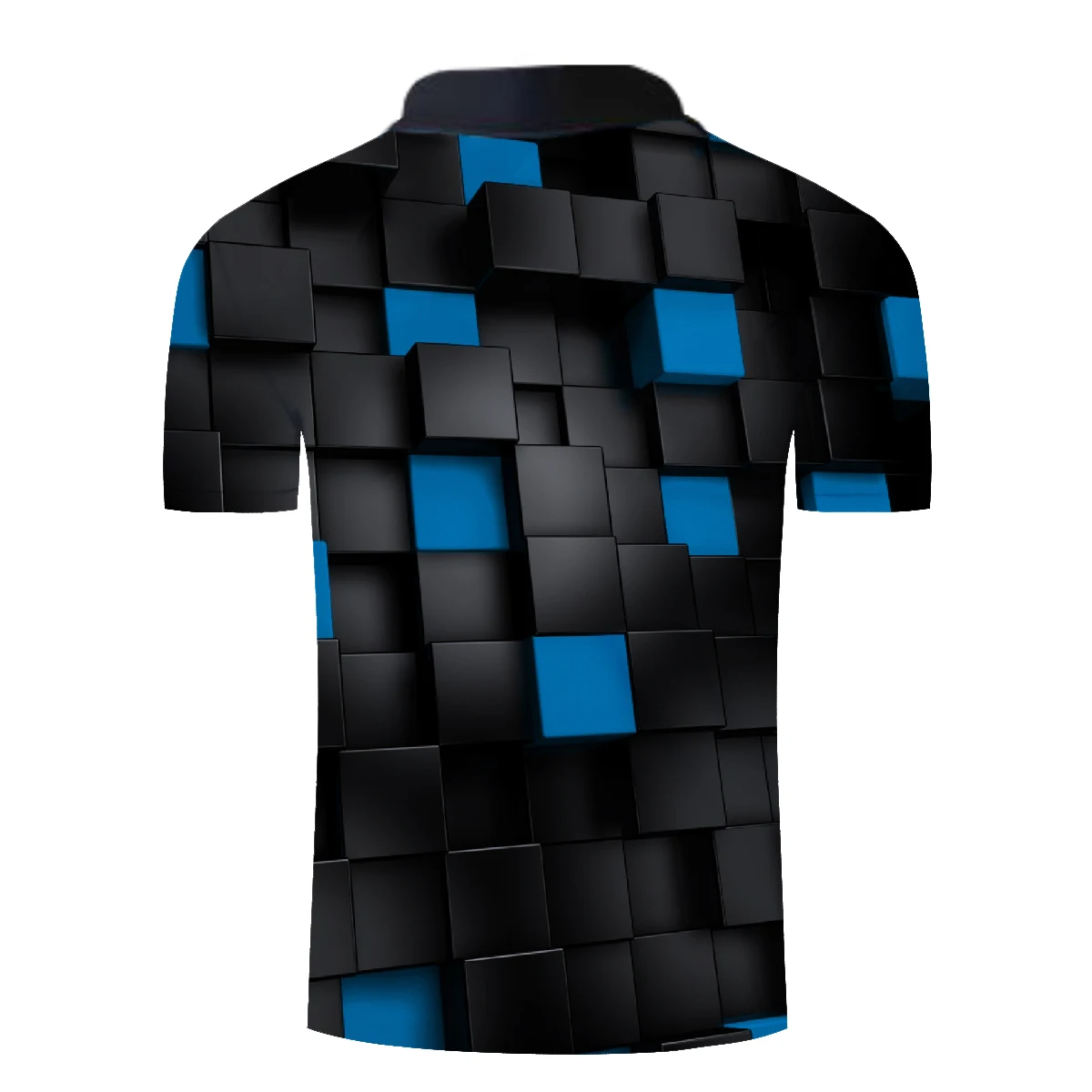SummerBlue квадратный 3D печатных футболка-поло Для мужчин короткий рукав Повседневное Для мужчин рубашки Slim Fit Polo Homme Для мужчин s футболки-Поло Топы