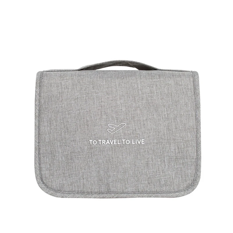 Hanging Travel Storage Zip Bag Cosmetic Luggage Organizer Makeup Bag Waterproof Toiletry Bags Women Men Travel Accessories Pouch - Цвет: Gray