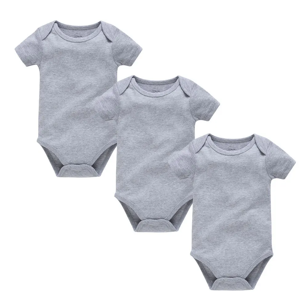 

Baby Romper 3pcs Set 2019 Summer New Plain Onesie for Men And Women Baby Solid Color Dress Printed