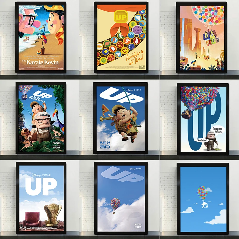 Reorganizar Contratista Expectativa Disney Pixar UP carteles e impresiones para dormitorio de niños, películas  de dibujos animados, casa voladora alrededor, pintura en lienzo, arte de  pared, decoración del hogar|Pintura y caligrafía| - AliExpress