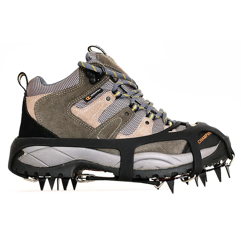 Anti-Slip Ice Snow Grips Shoe Boot Traction Cleat Spikes Crampon 1 Pair 18 Teeth for Boots