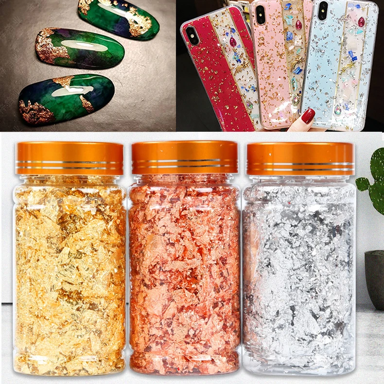 

3g-10g Gold Silver Foil Paper Resin Mold Fillings Shiny Sequins Glitters Materials UV Epoxy Resin Decorative Jewelry Making DIY