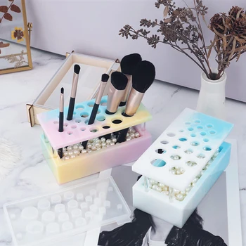 

Handmade Makeup Case Makeup Brush Insert Mold DIY Makeup Brush Non-contact Mirror Silicone Mold Crystal Epoxy Resin Mold