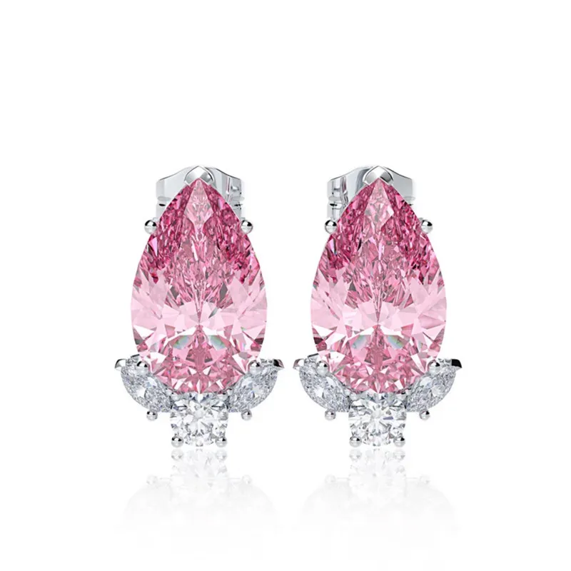 HuitanNewlyDesignedPinkBlueCubicZirconiaEarringsforWomen