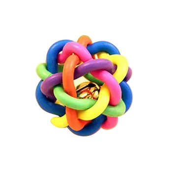 

1PCS Toy With Bell Colorful TRP Ball Cats Home Palying Squeak Toys For Dogs Puppy Kitten Bite Resistant Pet Accessories