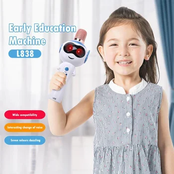 

Children Kid Wireless Microphone Bluetooth Karaoke Support TF LED Light Toy Fashion Appearance Large Capacity