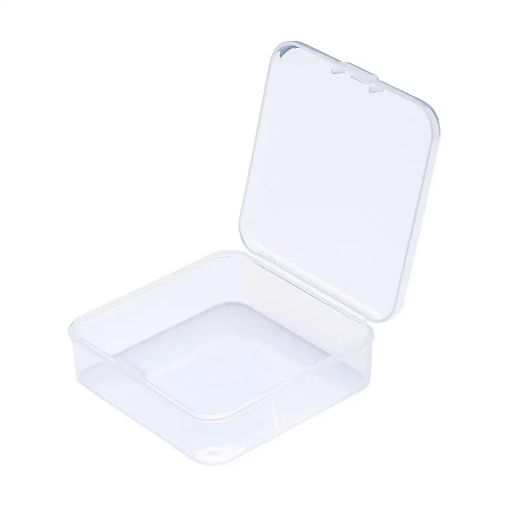 10Pcs Square Plastic Transparent Storage Box Jewelry Beads Packaging Display Container Small Items Carrying Cases Organizer