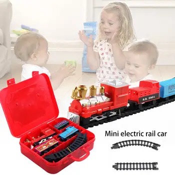 

Christmas Electric Rail Car Train Toy Children's Electric Educational Toy Railway Train Set Racing Road Transportation Building