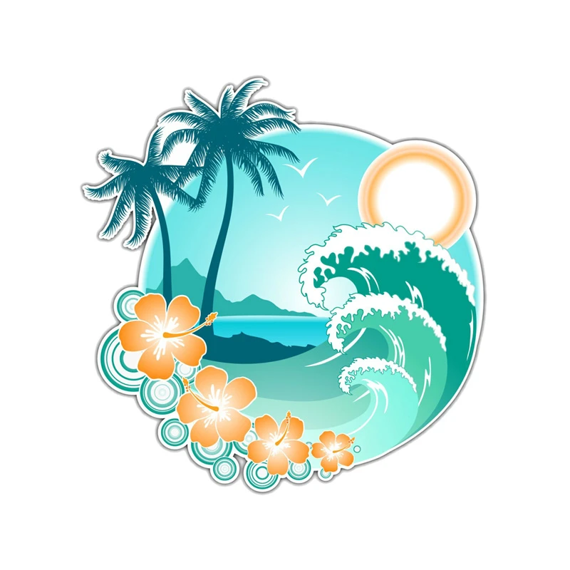 

Car Sticker Tropical Islands Hawaii Automobiles Motorcycles Exterior Accessories Reflective Vinyl Decals,13cm*12cm