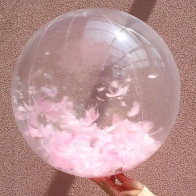 

Transparent Flash Ball Inflatable Sequins For Summer Beach Pool Party Ball Game Eco-Friendly Colorful Pits Soft Plastic Toys