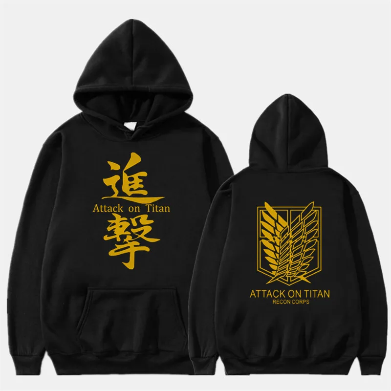 

2021 Attack on Titan Hoodie Men Fashion Loose Pullovers Casaul Tops Oversize Hoodie Sweatshirt Women Regular Pullover Hoodies