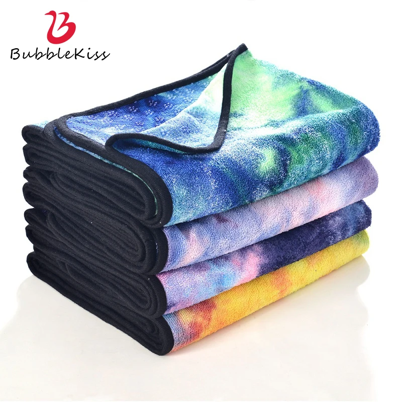 

Bubble Kiss Yoga Mat Microfiber Blanket Tie-dye Non-Slip Beach Towel Quick-drying Yoga Fitness Mat Colorful Sports Towel Mat