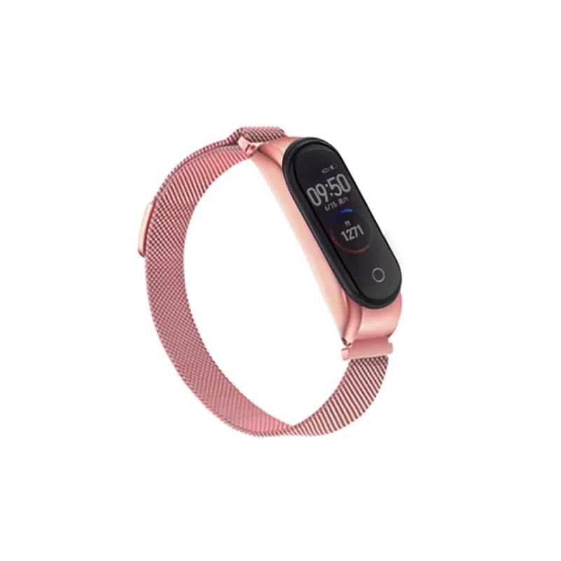 Rose pink Высококачественный металлический браслет для Xiaomi Mi Band 4 спортивный сменный Ремешок Браслет декоративный - Цвет: Rose pink