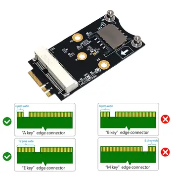

Mini PCI-E to M.2 key A/E Adapter With SIM card Slot for WiFi WWAN LTE Module 3G/4G Net work For PC