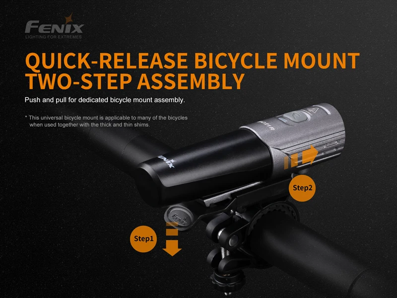 Двойной дальностью луча Системы Fenix BC21R V2.0 1000 люмен светодиодный светильник вес велосипеда светильник с литий-ионным Батарея