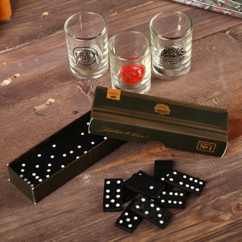 

Gift set "First in everything", glasses and dominoes