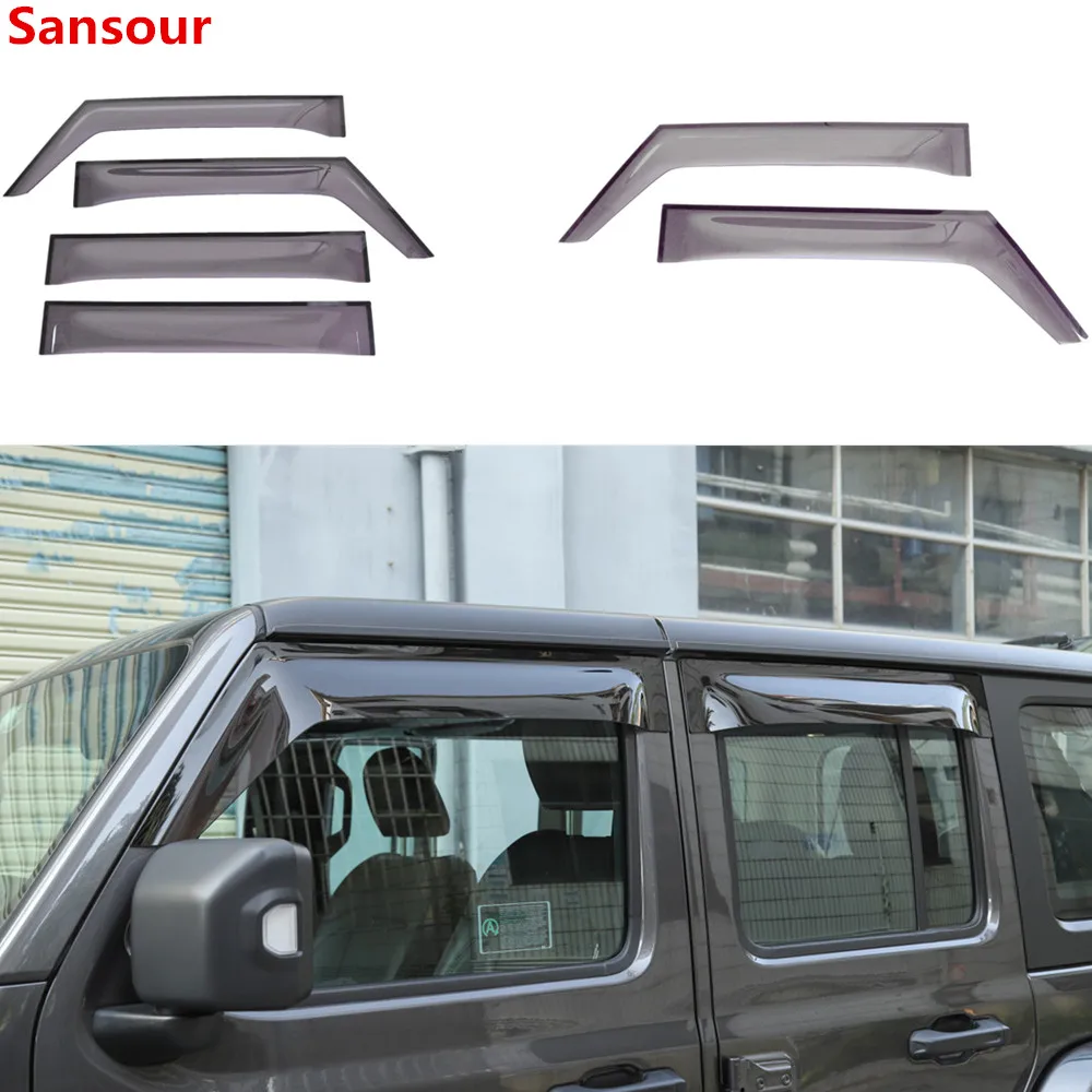 Sansour для Jeep Wrangler JL Rubicon Sahara Unlimited 4 DDOR 2 двери автомобиля окна козырек двери Дождь Защита от солнца боковые окна Крышка