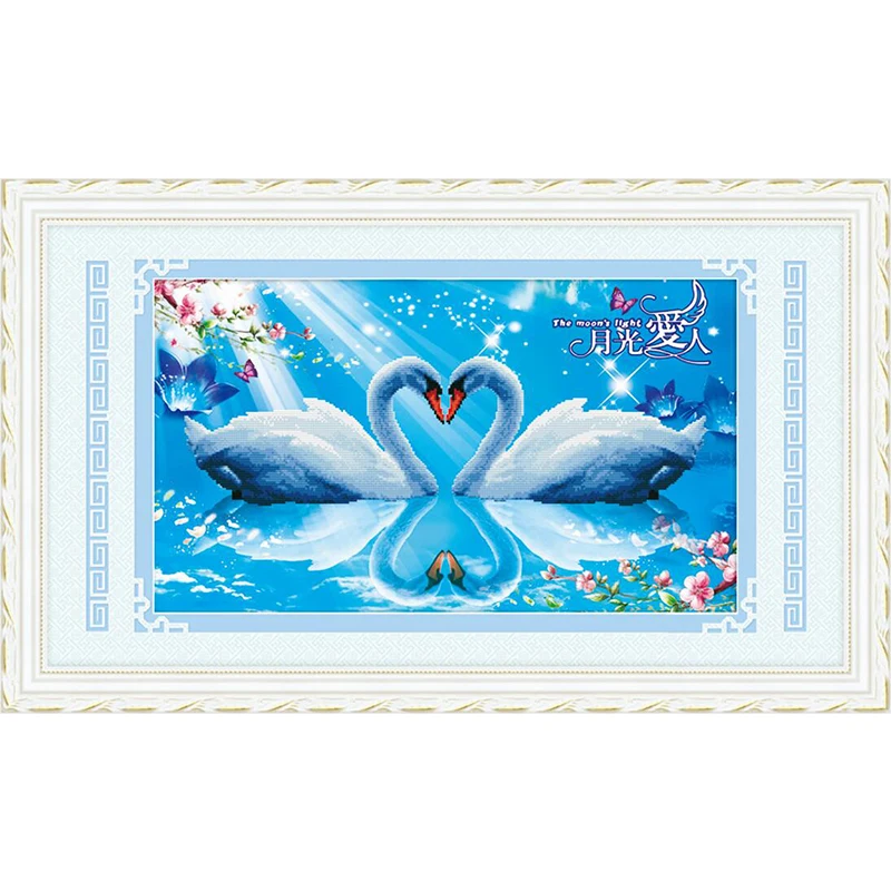 

new Diamond Mosaic Swan Diamond Painting Animal DIY Full Partial Round Diamond Embroidery Rhinestone Home Decoration 50x82cm