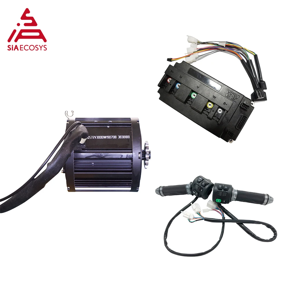 QSmotor 138 3kw 5kw 72V 100KPH Mid drive motor with motor controller and Z6 throttle power train kits