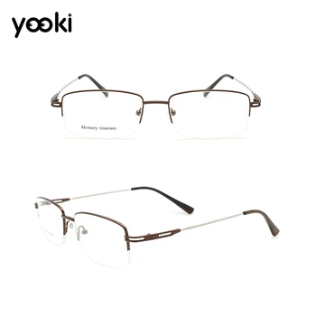 

Titanium Half Frame Men Prescription Eye Glasses Women Square Eyeglasses Myopia Hyperopia Optical Frames Eyewear EJ024-509