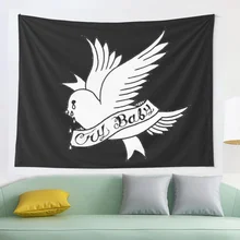 

Lil peep Cry Baby bird tattoo official design tapestry Wall Tapestry Wall Hanging Wall Decor Blanket Bedding Curtain Throw