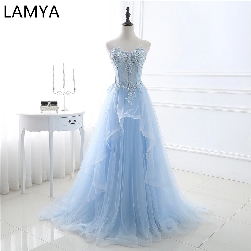 long sleeve formal dresses LAMYA 2022 Lace Robe Tulle Prom Dresses Long Elegant Ball Gowns Formal Wedding Party Dress Вечерние Платья Vestido Formatura long gown