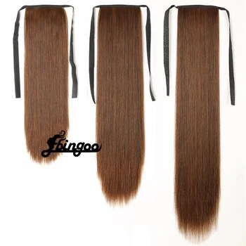 

【Ebingoo】 Fake Hair Pieces Afro Long Straight Drawstring Ponytail Synthetic Hair Bun Pony Tail Clip in Hair Ponytail Extensions