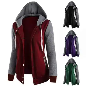 

Casual Women Jackets Women Hooded Drawstring long sleeve coat Long Long Jackets Female Winter