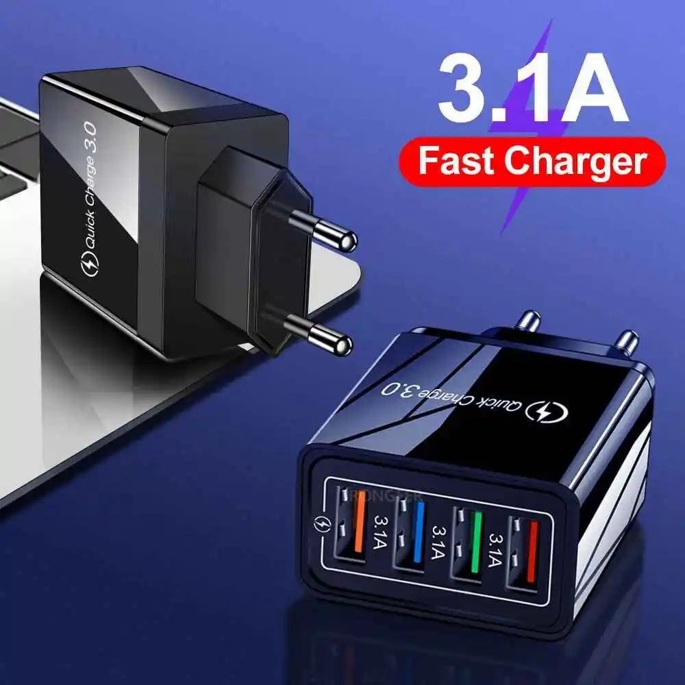 USB Charger Quick Charge 3.0 4.0 QC3.0 Fast Charging Mobile Phone For iPhone X Samsung Xiaomi Huawei Tablet Wall Adapter | Мобильные